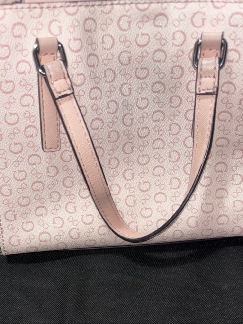 GUESS Pale Pink Logo Satchel with Chain Strap - Picture 3 of 3